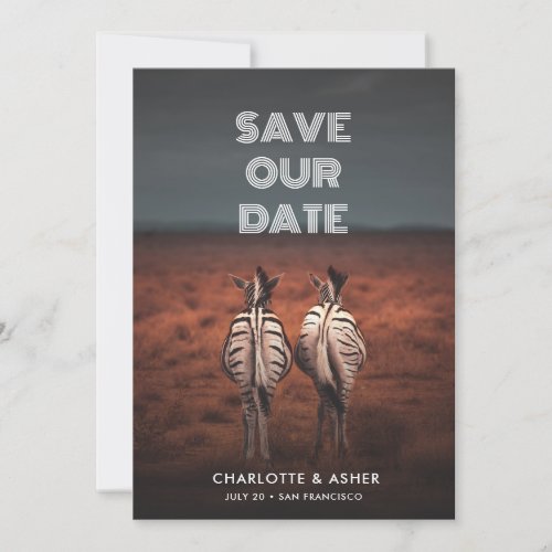 Funny Save The Date Animal Couple Theme