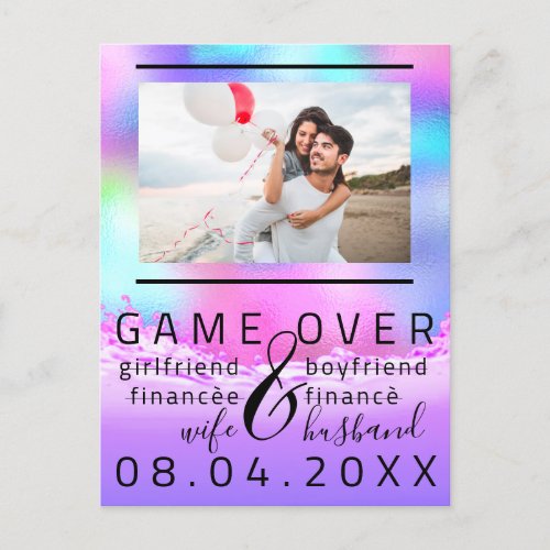 Funny Save The Date Couple Photo Beach Tropic Postcard