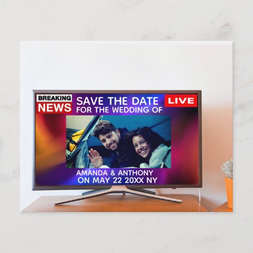 funny save the date news photo flyer