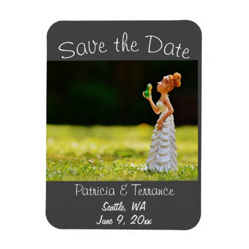 Funny Save the Date Princess Frog  Magnet