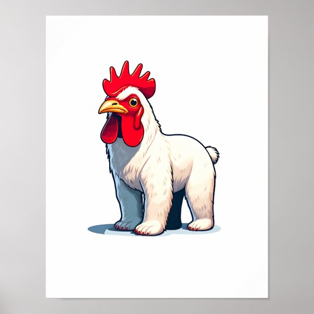Funny Save The Pollo Bear Wall Art (Front)