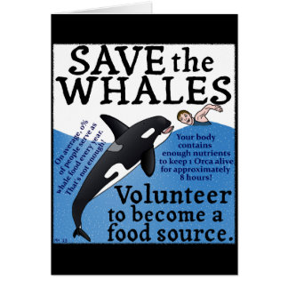 Funny Save the Whales Orca Satire Spoof Humor Cards