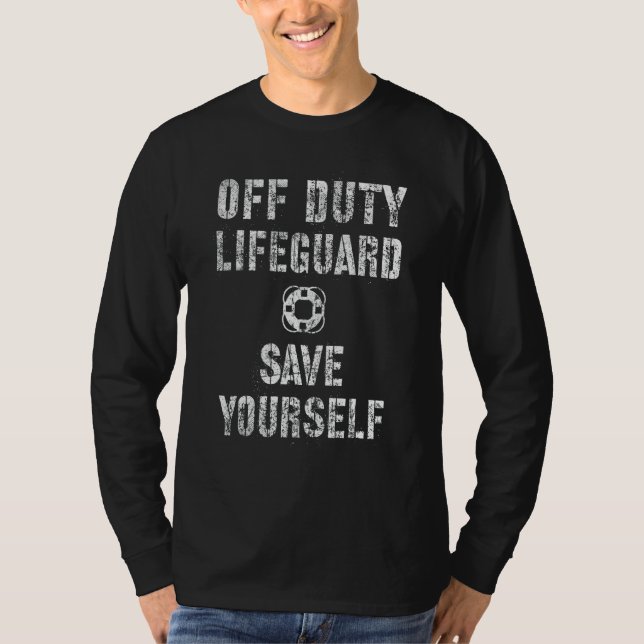 Funny Save Yourself Lifeguard Swimming Pool Guard  T-Shirt (Front)