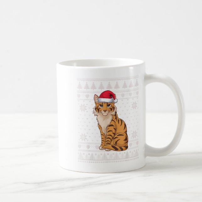 Funny Savh Cat Ugly Christmas Sweater Santa Xmas P Coffee Mug (Right)