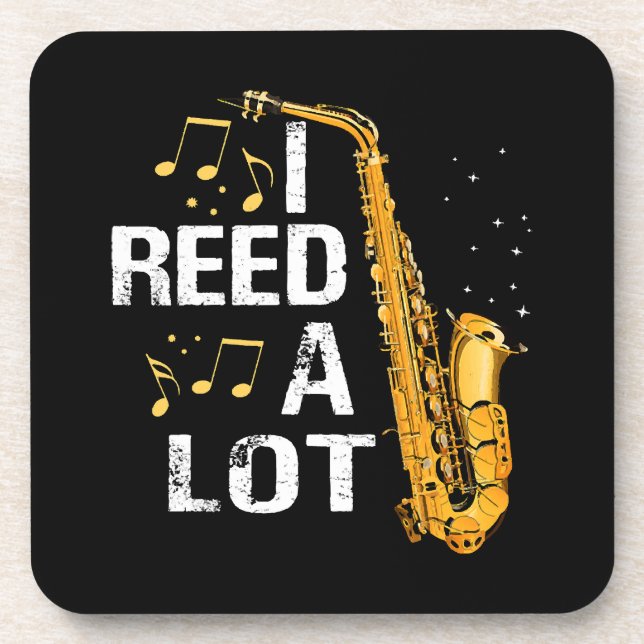 Funny Saxophone Beverage Coaster (Front)