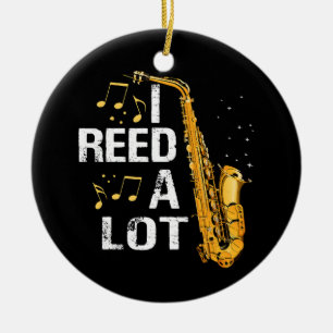 Funny Saxophone Ceramic Ornament