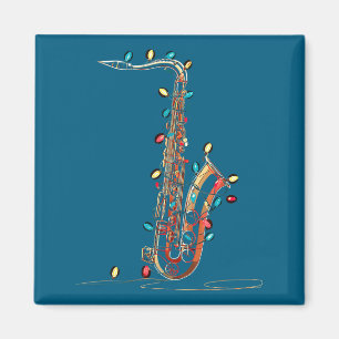 Funny Saxophone Christmas Graphics Lights Lover Pl Magnet