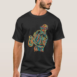 Funny Saxophone Musician Jazz Music Colorful 90S R T-Shirt