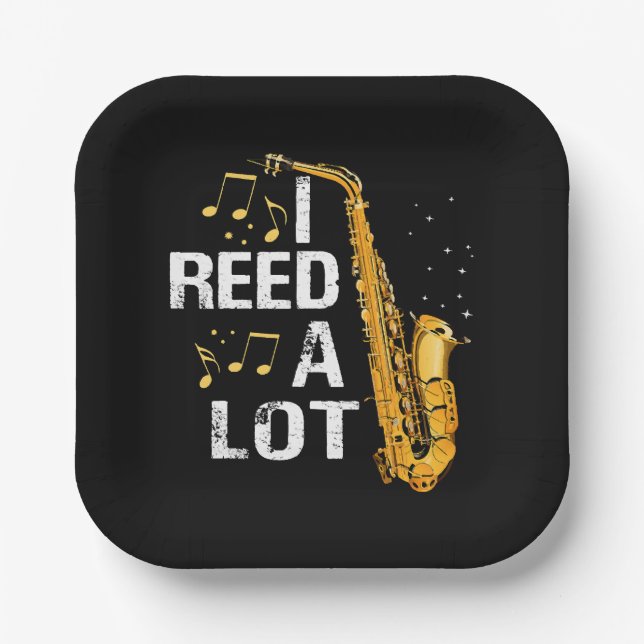 Funny Saxophone Paper Plates (Front)