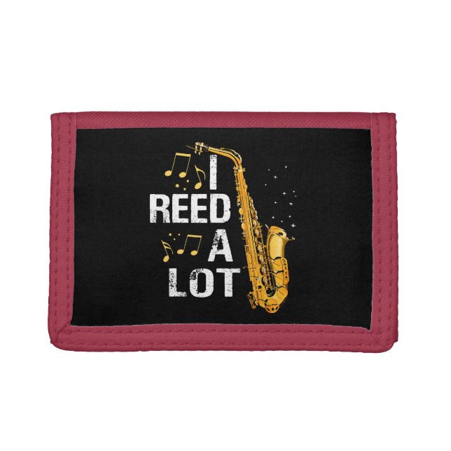 Funny Saxophone Tri-fold Wallet (Front)