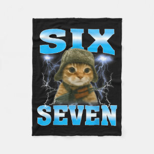 Funny Saying 67 Cats Tummy Ache Survivor Cat Meme  Fleece Blanket