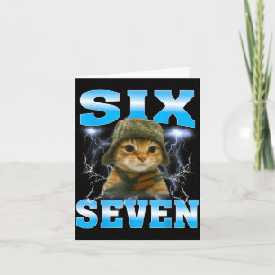 Funny Saying 67 Cats Tummy Ache Survivor Cat Meme Thank You Card