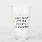 Funny Saying  Beer Drinking Glass Pint Glitter (Back)