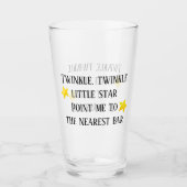 Funny Saying  Beer Drinking Glass Pint Glitter (Front)