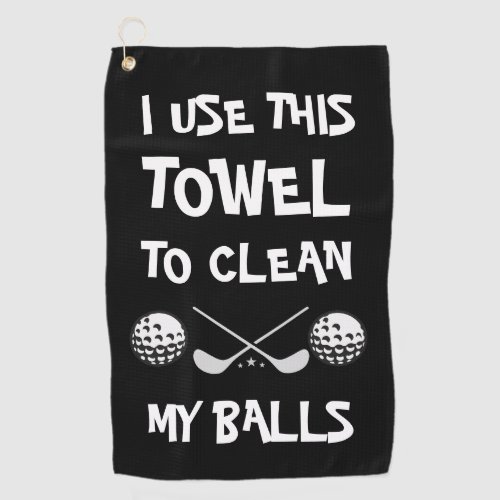 Funny saying Black Golf Towel