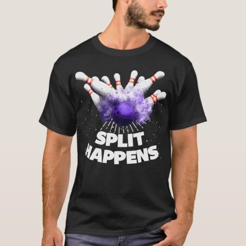 Funny Saying Bowling Split Happens T T_Shirt