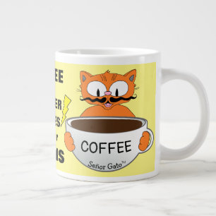 Funny Saying Cartoon Cat Giant Coffee Mug