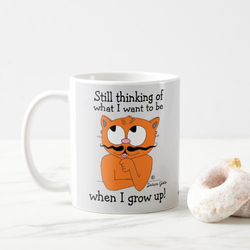 Funny Saying Cartoon Mustache Cat Coffee Mug