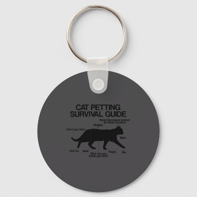 Funny Saying Cat Owner Petting Guide Cat Lover Gif Keychain (Front)