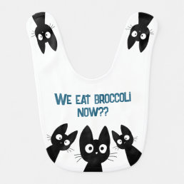 Funny Saying Cat Personalized Blue Font Baby Bib
