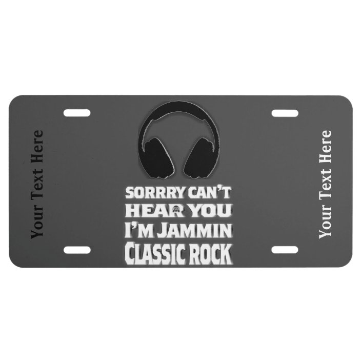 Funny Saying Classic Rock Retro Music License Plate | Zazzle.com