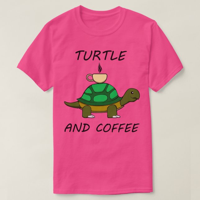 Funny Saying Coffee and Turtle Monday T-Shirt (Design Front)
