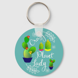 Funny Saying Crazy Plant Lady Cute Keychain