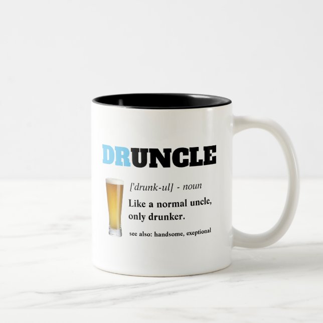 Funny Saying - Druncle Funny Uncle Two-Tone Coffee Mug (Right)