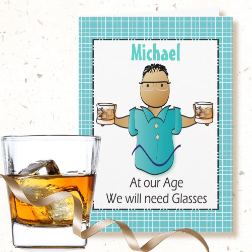 Funny Saying Ethnic Male Cartoon Drinks Birthday  Card