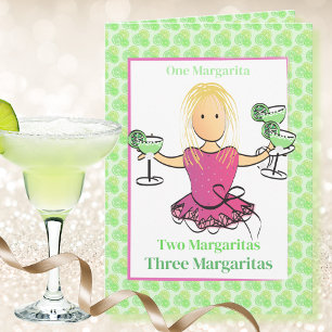 Funny Saying Female Cartoon Margarita Birthday  Card