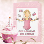 Funny Saying Female Cartoon Sassy 40th Birthday  Card<br><div class="desc">Do you know someone that is perpetually 29,  39 or some other age?  This cute and fun card lets the birthday gal pick how old she is :)  You can personalize her name and even the ages shown on the front and inside!</div>