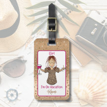 Funny Saying Female Cartoon Vacation Fun Glamorous