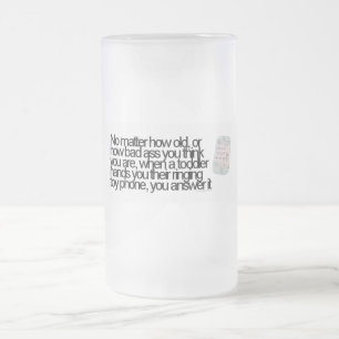 Funny saying frosted glass beer mug