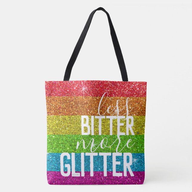 Funny Saying Gay Pride Humor Rainbow Glitter Tote Bag (Front)