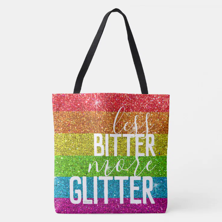 glitter tote bag