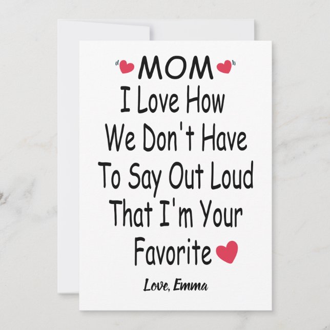 Funny Saying Gift For Mom With Custom Name Holiday Card (Front)