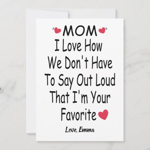 Funny Saying Gift For Mom With Custom Name Holiday Card