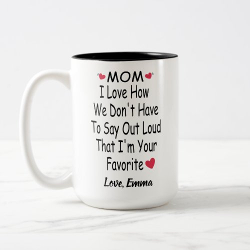 Funny Saying Gift For Mom With Custom Name Two_Tone Coffee Mug