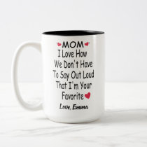 Funny Saying Gift For Mom With Custom Name Two-Tone Coffee Mug