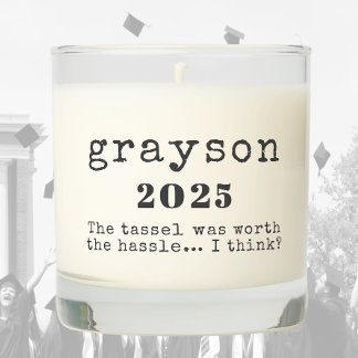 Funny Saying Graduate Name Date Scented Candle