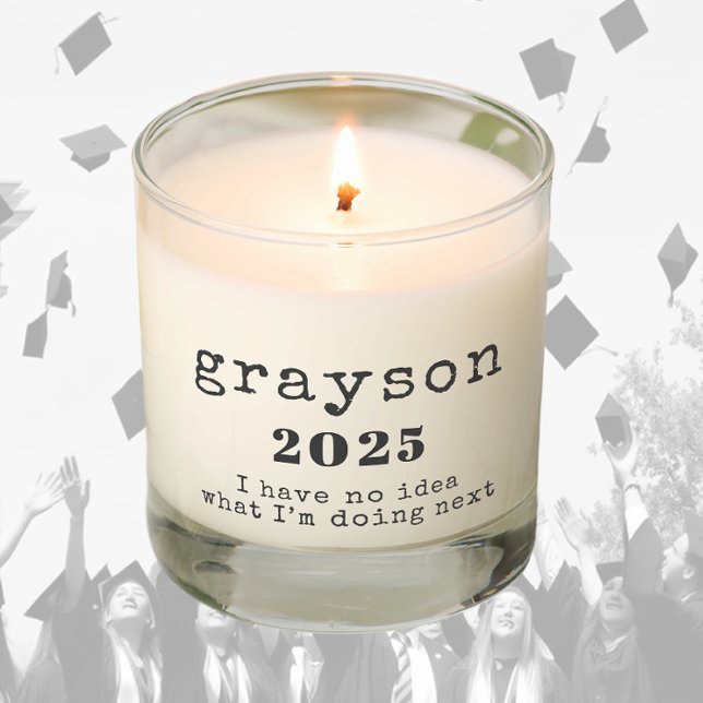 Funny Saying Graduation Name Date Scented Candle (Creator Uploaded)