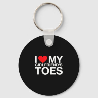 Funny saying heart my girlfriend toes sarcastic keychain