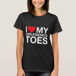 Funny saying heart my girlfriend toes sarcastic T-Shirt