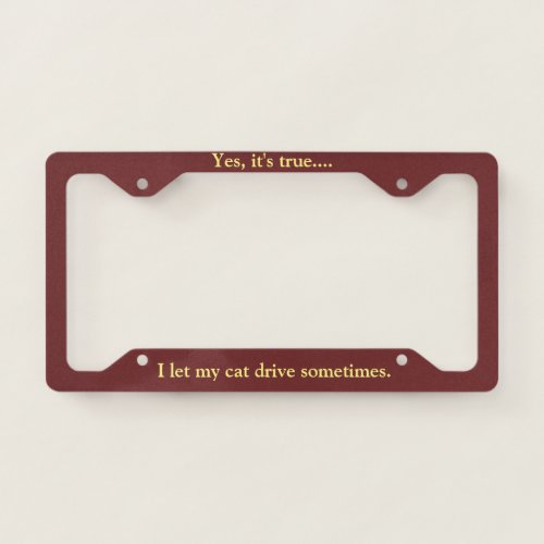 Funny Saying License Plate Frame