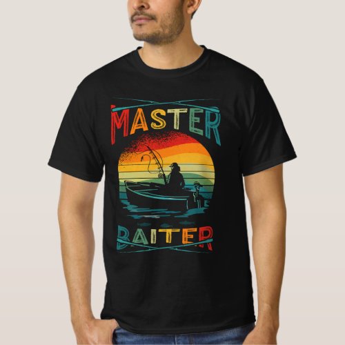 Funny Saying Master Baiter VIntage Sunset Fishing  T_Shirt