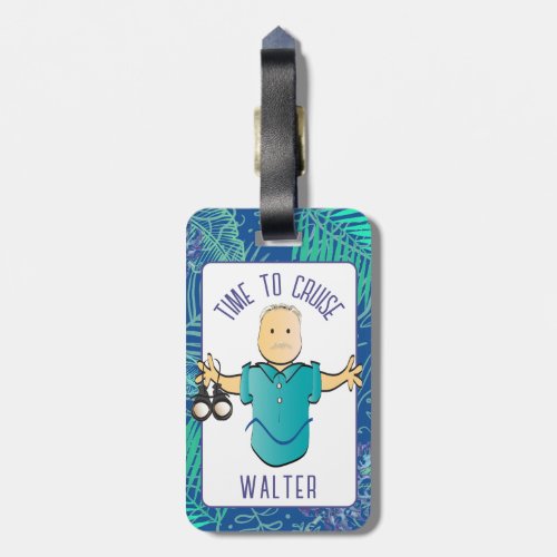 Funny Saying Mature Male Cartoon Vacation Luggage Tag