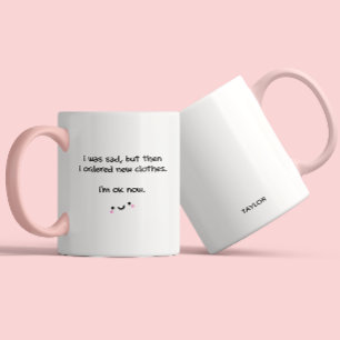 Funny Saying Modern Coworker Friend Shopping Quote Two-Tone Coffee Mug