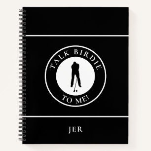 Funny Saying Monogram Golf Log Game Day Progress  Notebook