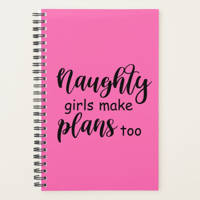 Funny Saying Naughty Girls Make Plans Too Planner (Front)