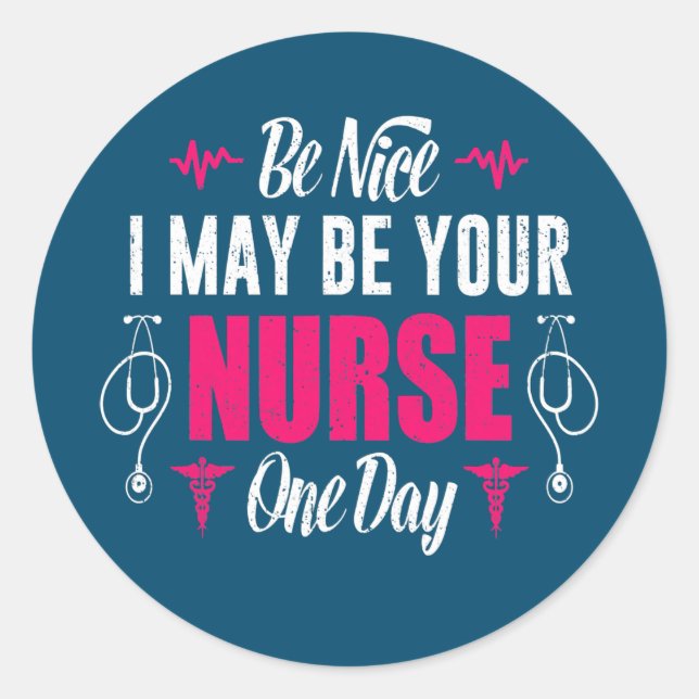 Funny Saying Nurses Future Registered Nurse RN Classic Round Sticker (Front)